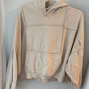 Aerie Cream Hooded Cowl Sweater
